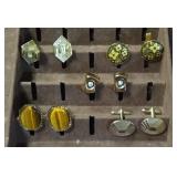 5 Pair Gold Tone Cufflinks