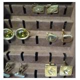 5 Pairs Gold Tone Cufflinks