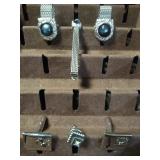 2 - Swank Silver Tone Cufflinks Sets