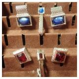 2 - Swank Silver Tone Cufflinks Sets
