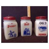 Milk Glass Salt & 2 Pepper