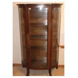 Antique Walnut Curved Front China Hutch