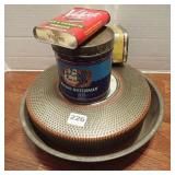 Metal Strainer, & Tins