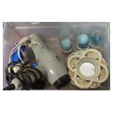 Blow Dryer, Candles Holders, & Mini Mirrors