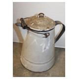 White Granite Coffee Pot