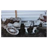 Concrete Donkey & Wagon