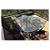 Metal Round Patio Table & 4 Chairs