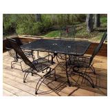 Metal Rectangle Patio Table & 4 Chairs
