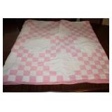 Handmade Quilt - Pink & White