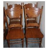 4 Oak Carved Kitchen Chairs