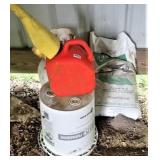 Gas Can, Propane Tank, Partial Bag Lime