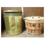 Lard Tin w/ Lye Soap & Peck  Basket