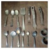 Misc. Silver Plated Flatware & Stove Top Handles