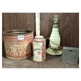 Adverting Tins & Glass Desk Lamp