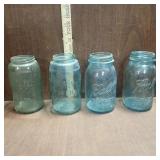 4 Blue Ball Jars