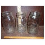3 Clear Ball Jars