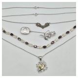 Elegant Floral‑Themed Sterling Silver Jewelry Collection, Jezlaine