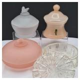 Deco Glass Vanity Powder Boxes