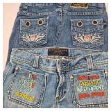 Y2K Era Juicy Couture & Ava Mia Jeans Embroidered/Embellished Pockets