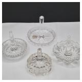 Four Crystal Ring Holders - Yugoslavia & Others