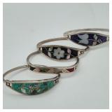 Alpaca Mexico Stone Inlay Bracelets