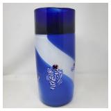 Blue & White Murano-Style 13-Inch Vase