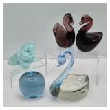 Decorative Glass Variety - Swans, Apple & Frog