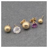 14k Gold - Single Stud Earrings