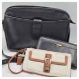 Vintage Black Leather Coach Bag, Wallet & Wristlet