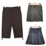 Denim Skirts & Black Denim Capris (Faded Glory, LL Bean, Ann Taylor)
