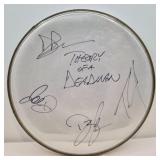 Autographed Drumhead Signed by Theory of a Deadman (c. 2009)