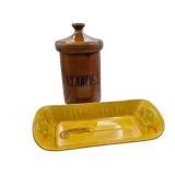  104	Vintage USA Ceramics - Cookie Jar, French Bread Dish