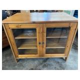 Ikea Leksvik Solid Pine TV Cabinet w/ Glass Doors