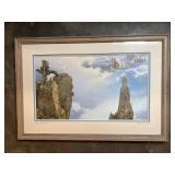Stephen Lyman “Edge of the Ridge” Framed Art - #427/850, Triple‑Signed