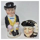 Lidded Toby‑Style Character & Royal Carlton Long John Silver Mugs