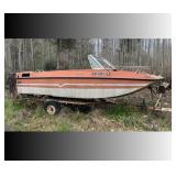 1974 Larson’s 650 Shark Sp. Ed. Fiberglass Motor Boat & Trailer