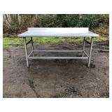 Aluminum Work Table with Backsplash – Utility Prep/Shop Table