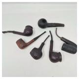 Six Rusticated Briar Pipes: Jobey, Savinelli, BBB & Director