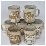 Dunoon Ceramics Scotland Farm Scene Mugs – Set of Seven