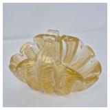 Mid‑Century Murano Cordonato d’Oro Gold‑Speckled Glass Basket