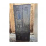 Pair of Vintage Metal Lockers – Army Green, Numbers 2346 & 2347