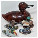 Handcrafted Duck Décor Collection - Wood & Ceramic