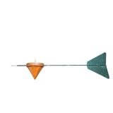 Large Handmade Wind‑Direction Vane with Wooden Nose & Tail Fin