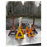 Six Jack Stands – Mixed Sizes & Capacities, Shop/Automotive Lifts