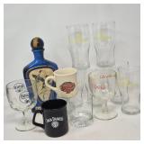 Vintage Spirits Lot - Jim Beam Bottle & Mixed Barware