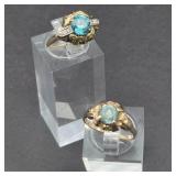 14k & 10k Gold Rings with Topaz Gemstones, Diamond Accents