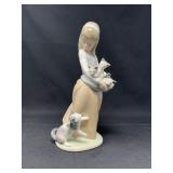 Lladró “Little Kitten Keeper” Porcelain Figurine — Girl with Kittens