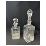 Crystal Carafe Pair – Rogaska‑Style & 24% Lead Crystal (Czechoslovia)