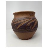 Distinct Artisan Handcrafted Pottery Vessel – Signed L. Wilson