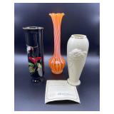 Set of Three Decorative Vases – Otagiri, Lenox & Mid‑Century Japan